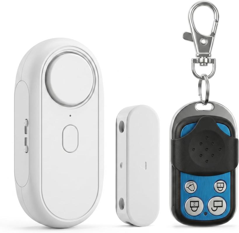 Tür-/fensteralarm Mit Fernbedienung, 2-in-1-öffnungsmelder Und Vibrationssensor, 120 Db Einstellbarer Funkalarm, 2 Stück