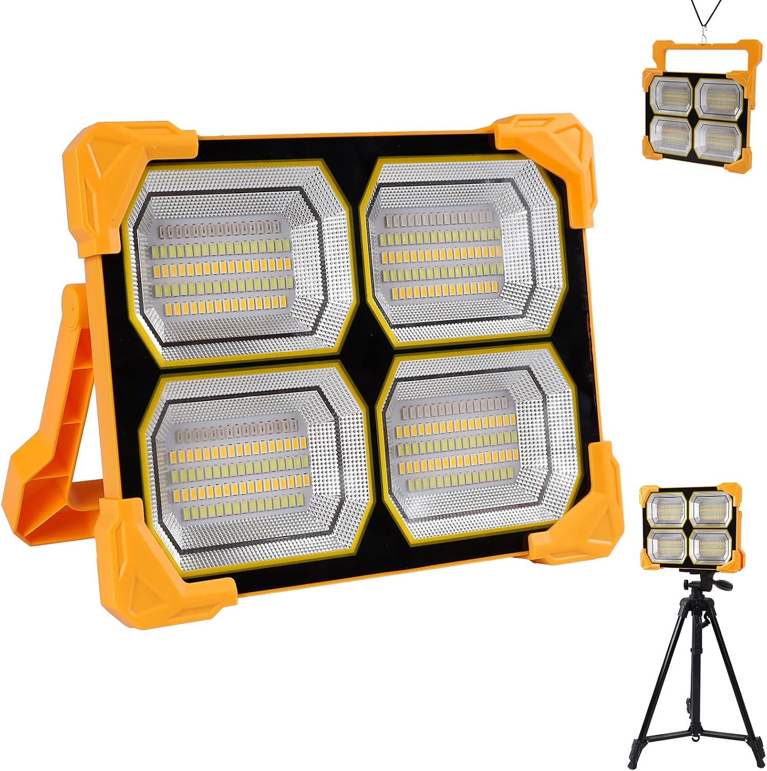 Wiederaufladbarer 300-w-led-fluter, 26.000-mah-led-arbeitsleuchte, Led-außenstrahler, Usb-aufladbar, Solarbetrieben, 5 Leuchtmodi, Ideal Für Camping, Baustellen, Garagen Und Werkstätten
