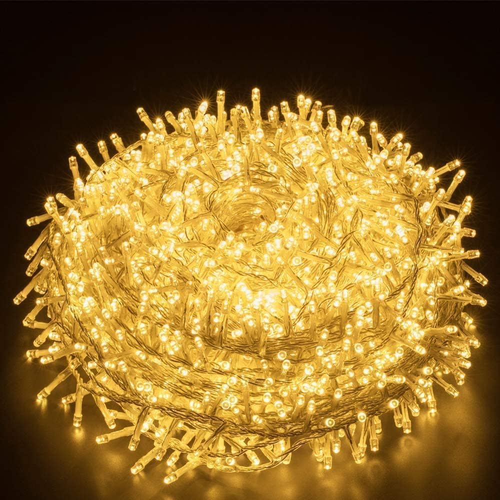 Elegear 50 M Lichterkette Mit 2000 Warmweißen Leds Für Den Außenbereich, Ip44 Wasserdichte Led-lichterkette Mit 8 Beleuchtungsmodi, Weihnachtslichterkette Für Die Außen- Und Innendekoration, Perfekt F