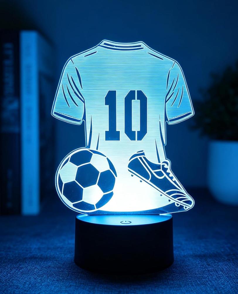 3d-fußballlampe Mit Illusionseffekt, 7-farbiges Led-nachtlicht Mit Touch-funktion, Geschenk Für Jungen