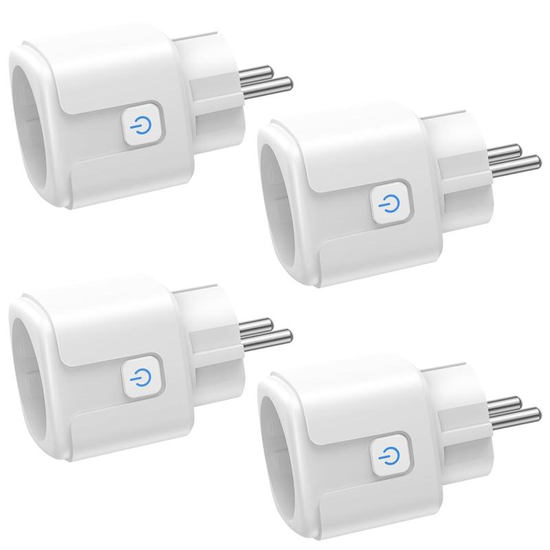Set Mit 4 Intelligenten Wlan-steckdosen Mit Strommessung, App-fernsteuerung, Sprachsteuerung Und Timer