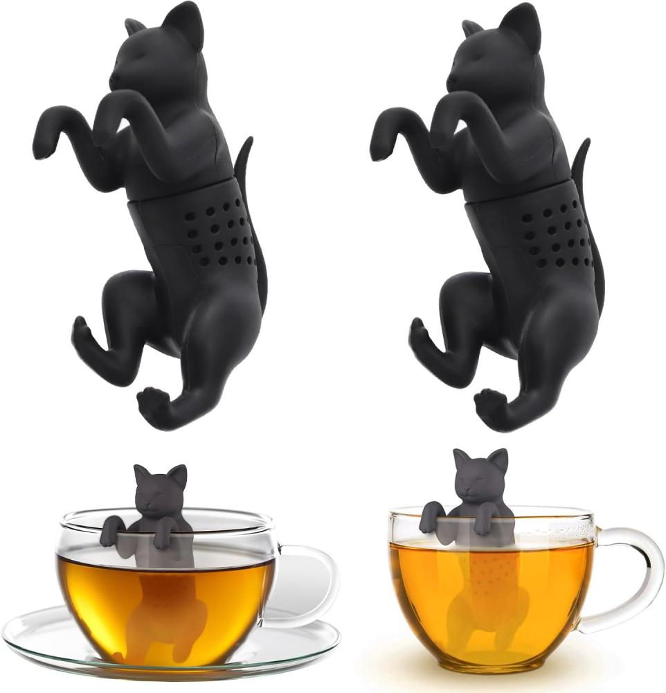 2-teiliges Tee-ei-set Mit Katzenmotiv, Tee-ei Für Losen Tee, Niedliche Tier-tee-eier, Silikon-tee-ei Für Tee