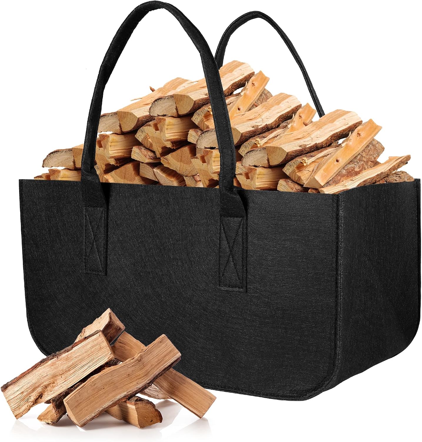 Brennholzkorb, Faltbar, 50 X 25 X 25 Cm, Multifunktionale Einkaufstasche, Organizer Für Brennholz, Zeitungen, Spielzeug Und Einkäufe