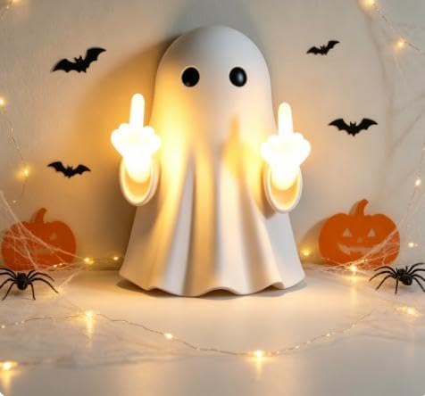 Led-geisterlampe Mit Mittelfinger, Halloween-geisterfigur-nachtlicht