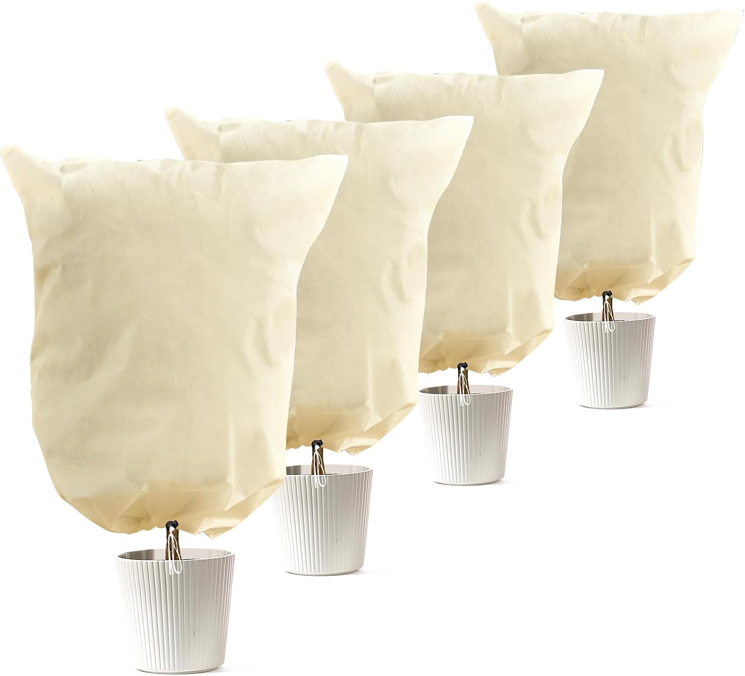 Set Mit 4 Winter-pflanzenschutzhüllen 80 G/m² - 60 X 80 Cm