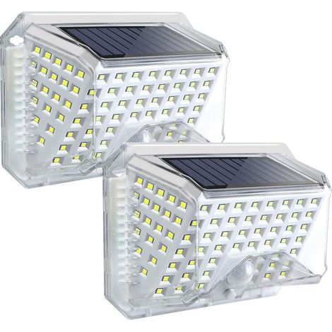 2 Stück Solar-led-außenleuchten Mit Bewegungsmelder, 270° Abstrahlwinkel, Ip65 Wasserdicht, Kabellose Solarstrahler Für Garten, Veranda Und Balkon