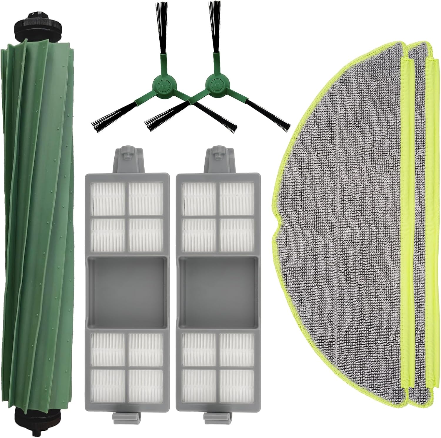 7-teiliges Set Für Den Roomba 205 Dustcompactor Saugroboter: 1 Rotierende Bürste, 2 Reinigungspads, 2 Seitenbürsten, 2 Hepa-filter