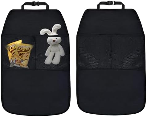 2-teiliger Kindersitzschutz Für Die Rückbank, Wasserdichte Trittschutzmatte Aus Oxford-gewebe Mit 2 Taschen, Trittschutzkissen Für Vordersitze Zum Schutz Vor Kratzern Und Schmutz
