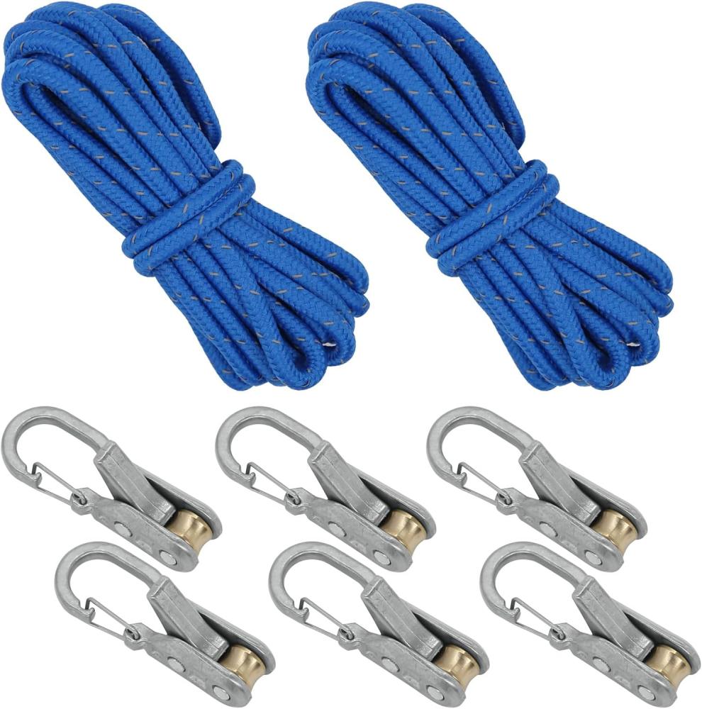 Set Mit 6 Paracord-spannern, Zurrspanner Mit Metall-klemmschnalle Für Camping Und Bootfahren