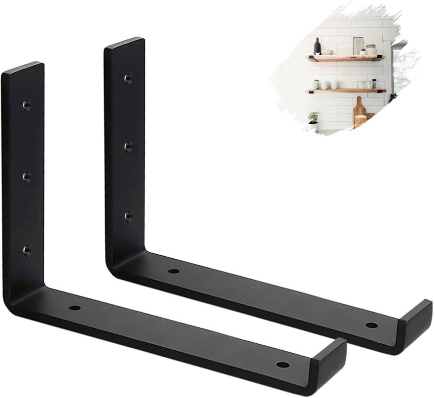 Set Mit 2 5 Mm Dicken Wandregalhalterungen - Gerüstbau - Wandregalträger - Schwarze Industrieregalhalterungen