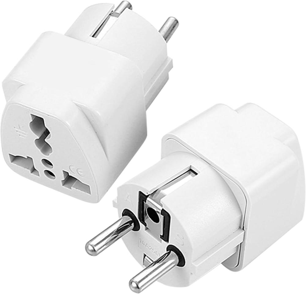 China-frankreich-steckeradapter, 2er-pack Universal-reiseadapter Für Deutschland, Spanien, Niederlande, Schweden, Belgien, Korea – 2 Stück