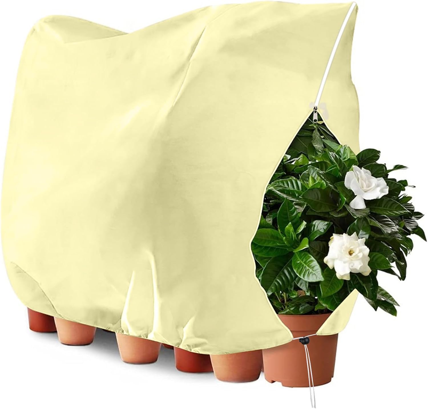 Winterabdeckung Für Pflanzen, 1 Stück, 60 G/m², 200 X 240 Cm, Mit Kordelzug Und Reißverschluss, Schutzhülle Für Pflanzen, Wiederverwendbare Winterabdeckung