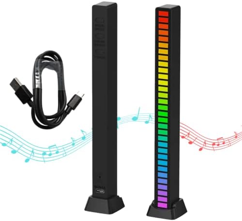 Musik-rhythmus-lichtleiste, Mehrfarbige Rgb-led-beleuchtung, Stimmungsleuchte Mit Musik, 32 Led-lichtstreifen Mit 18 Farbmodi, Für Spielzimmer, Pc, Fernseher, Auto