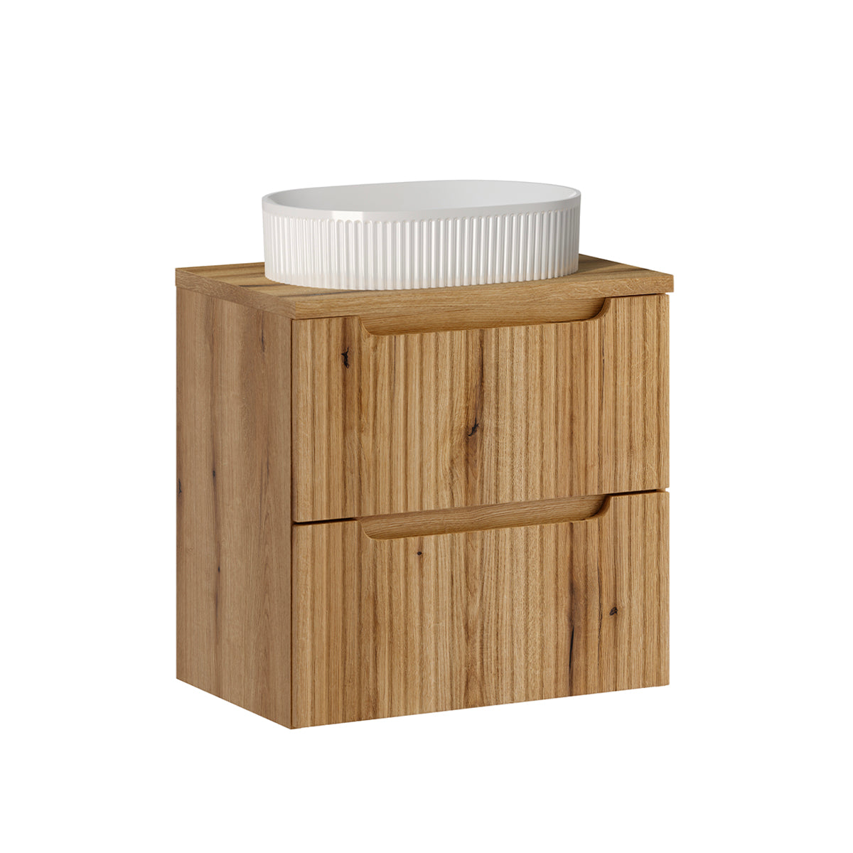 60 Cm Breiter Waschtischunterschrank Mit 2 Schubladen, Riva Holz