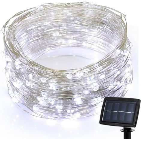 Solar-lichterkette, 20 Leds, 72 Fuß/22 M, Für Den Außenbereich, Kupferrohr, Seil, Dekorative Lichter, Girlande (weiß)