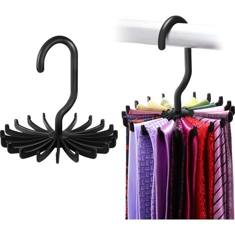 Set Aus 2 Rotierenden Häkelnadeln Für Krawatten Und Gürtel, Für Eine Optimale Organisation Ihrer Garderobe.