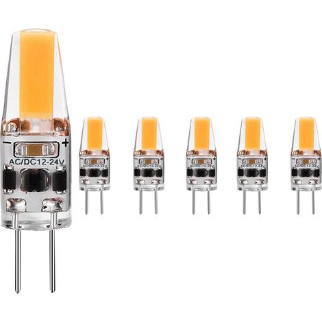 Led-ampulle G4 Mit Variabler Intensität, Led 3 W Entspricht Einer Halogen-ampulle 30 W, Weißes Weißlicht 2700 K, Ac/dc 12–24 V, Ohne Funkeln, Lichtwinkel 360°, 5-teiliges Set.