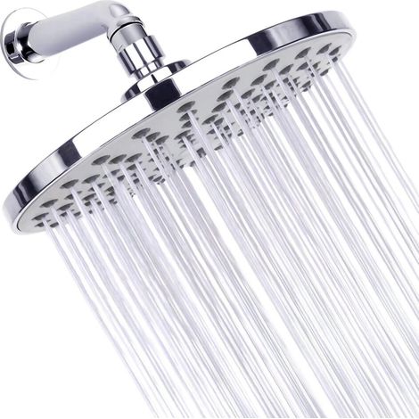20 Cm Runder Hochdruck-duschkopf Aus Edelstahl 304 Für Komfortables Duschen Auch Bei Niedrigem Wasserdruck – Wand- Oder Deckenmontage (chrom-finish)