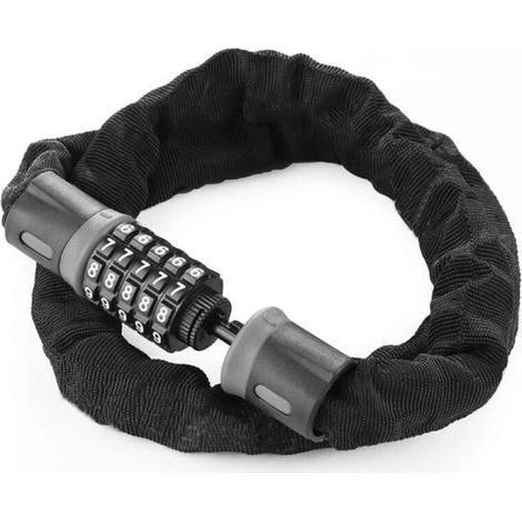 Antivol Vélo, Cadenas Chaine Velo Antivol À Code Chain Cadenas Vélo Avec 5 Chiffres, Pour Vélo Scooter Moto Portail (90 Cm)