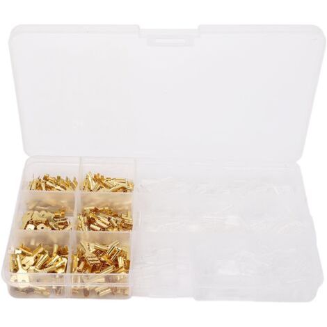 270 Stück Messing-crimp-klemmenverbinder, Isolierhülsen, Sortiertes Kit, Kaltgepresst, 2,8 Mm, 4,8 Mm, 6,3 Mm, Männlich, Weiblich, Spaten, Dubuns