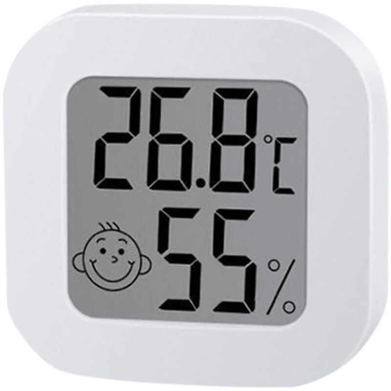 1 Packung Hygrometer-thermometer, Lcd-mini-digital-raumthermometer, Temperatur- Und Luftfeuchtigkeitsthermometer Für Schlafzimmer, Büro, Keller, 50℃-70℃（-58℉-158℉）10%rh-99%rh Rh, Weiß