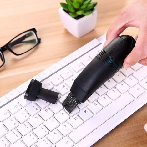 Schwarzer Mini-tastatur-staubsauger, Usb-handstaubsauger, Staubsammler Mit Tastatur-reinigungsset, Luftbefeuchter Und Tragbarer Staubsammler