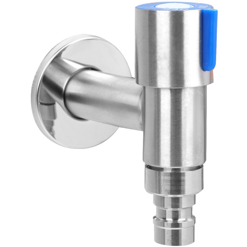 G1/2-zoll-wandhahn, Edelstahl-hebelhahn, Wandarmatur, Metallic-silber, Einzelloch, Außenwandmontage