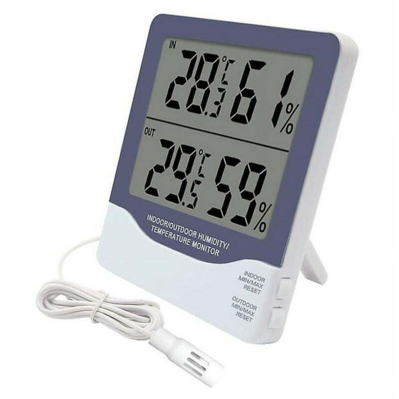 Digitales Thermometer Mit Großem Display Und Innen- Und Außentemperaturanzeige