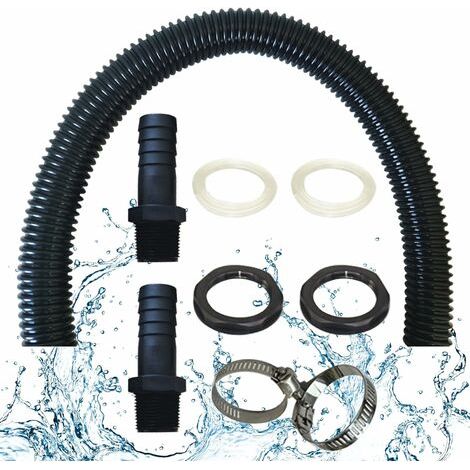 Anschlussrohr Für Regenwasserspeicher, Inklusive 2 Anschlüssen Mit Sicherungsmuttern - Anschlussset Für Regenwasserspeicher (50 Cm) -