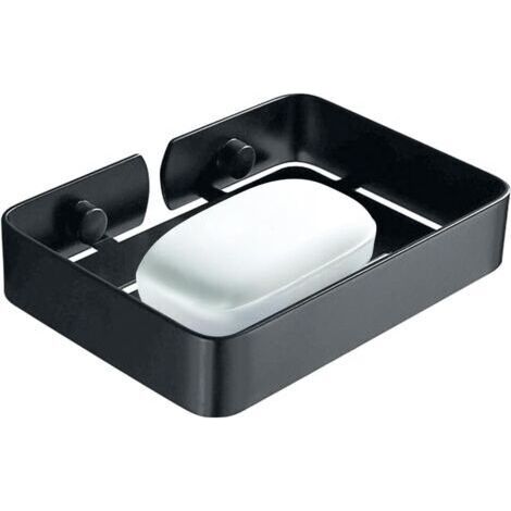 Seifenschale Für Die Dusche, 304 Edelstahl, Seifenschale, Seifensparschale, Wandmontage, Schwammhalter (schwarz)