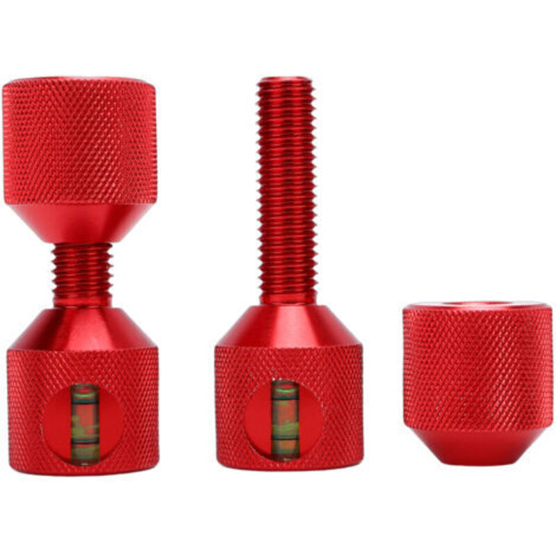 Lot Von 2 Schrauben Zu Zweit Von 1-1/8 Po In Einer Aluminiumverbindung, 2 Schrauben Zum Ausrichten Von 2 Schrauben Mit Integrierter Ebene, Finish Eloxiert Rot.
