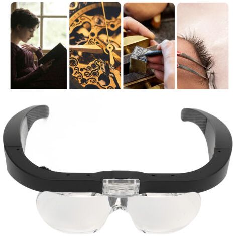 Stirnband, Verstellbare Lupe, Led-weißlicht, 4 Austauschbare Linsen, Kopfmontage-lupe Für Uhrenreparatur-handwerk, Dubuns