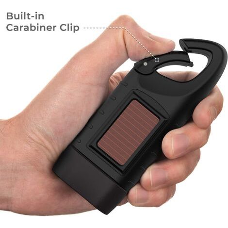 1 Packung Wiederaufladbare Handkurbel-solar-taschenlampe, Led, Notfall-überleben, Schwarz