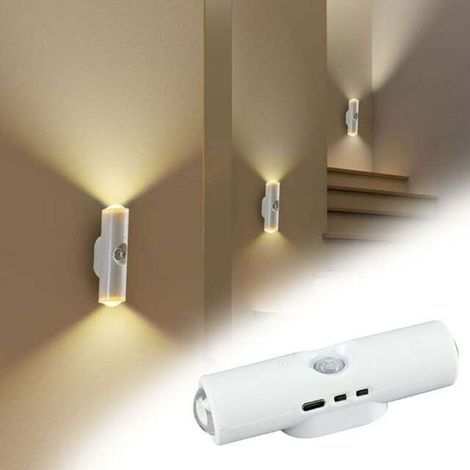 Magnetische Dreifarbige Led-leuchte Mit Intelligentem Bewegungsmelder Und Usb-ladegerät (4er-packung).