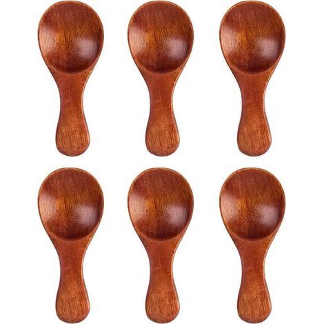 Set Mit 6 Mini-teelöffeln Aus Holz – Küchenlöffel – Multifunktional Für Kaffee, Zucker, Eiswürfel Und Bad