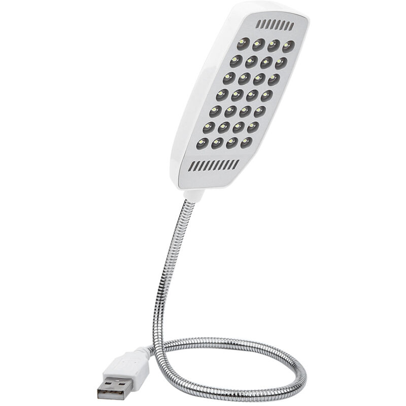 Tragbare Flexible Schwanenhals-mini-usb-leselampe Mit 28 Leds Und Schalter Für Desktop- Und Mac-computertastatur (weiß), Usb-leselampe, Usb-licht