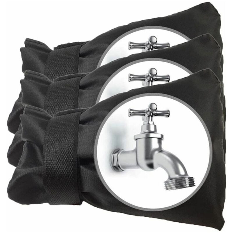 Drei Outdoor-wasserhahnschutz Für Den Winter, Frost- Und Wasserbeständig, Schwarz.