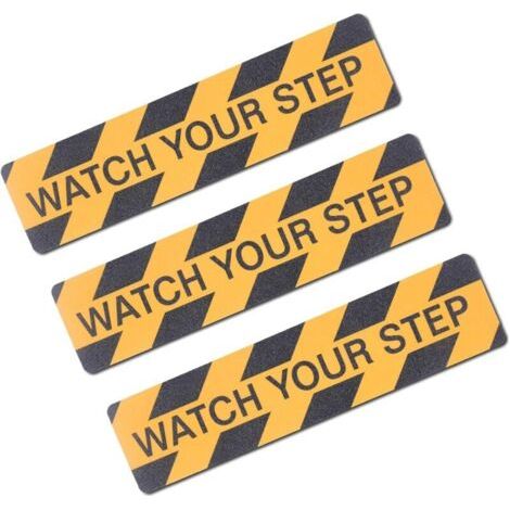 Gelb Schwarz, Anti-rutsch-klebeband Für Treppen, 15 Cm 60 Cm, 3 Stück, Sicherheitsklebeband, Gelb-schwarzes Anti-rutsch-klebeband, Warnbänder, Sicherheitsmarkierung