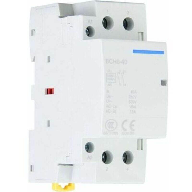 2p 2no 40a 220v/230v Haushalts-wechselstromschütz, Modulares Schütz, 35-mm-din-schienenmontage, 50/60-hz-automatisierungsschütz, Maximale Ein/aus-frequenz 30 Mal/h