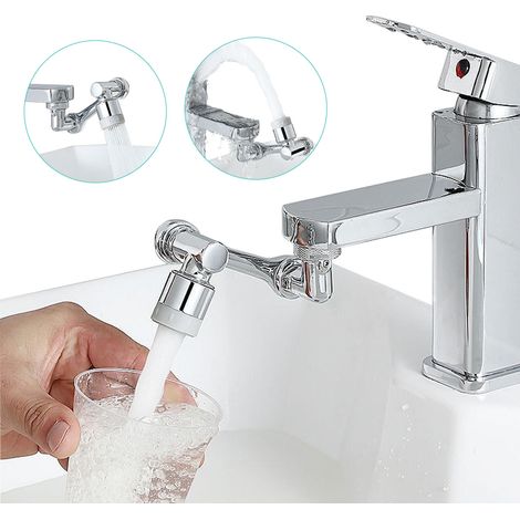 1080° Drehbare Wasserhahnverlängerung, Universeller Spülbeckenbelüfter, 2 Modi, Für Küche Und Bad, 360° Drehwinkel, Multifunktionaler Roboterarm, Waschen Von Augen, Haaren