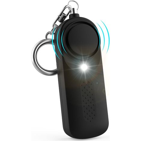 Lady Sirène Personnelle Alarme Safesound 130db Sirène De Sécurité Mit Led-licht-schlüsselanhänger, Von Der Polizei Zugelassener Alarme De Sécurité (schwarz)