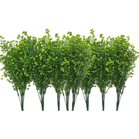 Künstliche Sträucher, Künstliche Grüne Kunststoffpflanzen Für Hochzeiten, Innen- Und Außenbereich, Haus, Garten, Veranda, Küche, Büro, Tafelaufsätze, Weihnachtsdekorationen – Grün, 8 Stück