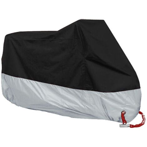 Housse De Moto Extérieure 210d Imperméable – Bâche Moto Anti-rayures & Anti-vent Mit Œillets Antivol, Coutures Renforcées Und Sac De Rangement – ​​taille L