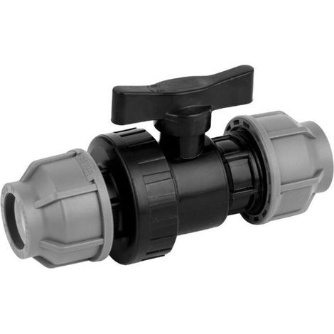 Mdpe-sanitäranschlussstück Für Wasserrohre, 25 Mm X 25 Mm Hülse Mit Kugelhahn, Für Mdpe-kunststoffrohr, 10 Bar, Max. 45°c, Klemmverschraubungen