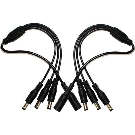 2er-pack 1- Bis 3-wege-port-gleichstrom-splitter-pigtail-kabel Für Cctv-kamera, Dvr, Nvr-lichtleiste, Dc 5,5 Mm X 2,1 Mm