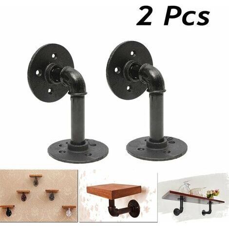 Schwarzes Wasserrohr-halterungsregal 2 – 15 X 8 Cm, Aufbewahrungsregal Aus Massivem Schmiedeeisen Für Den Werkzeugraum