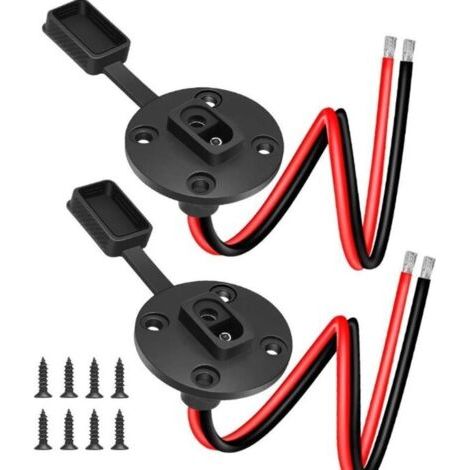 2er-pack Sae-seitenwand-überbrückungsdraht, 12 Awg, 1,3 Ft/40 Cm, Wetterfester Sae-schnellverbinder Für Solarpanel Mit 8 Schrauben (sae-blanker-draht)