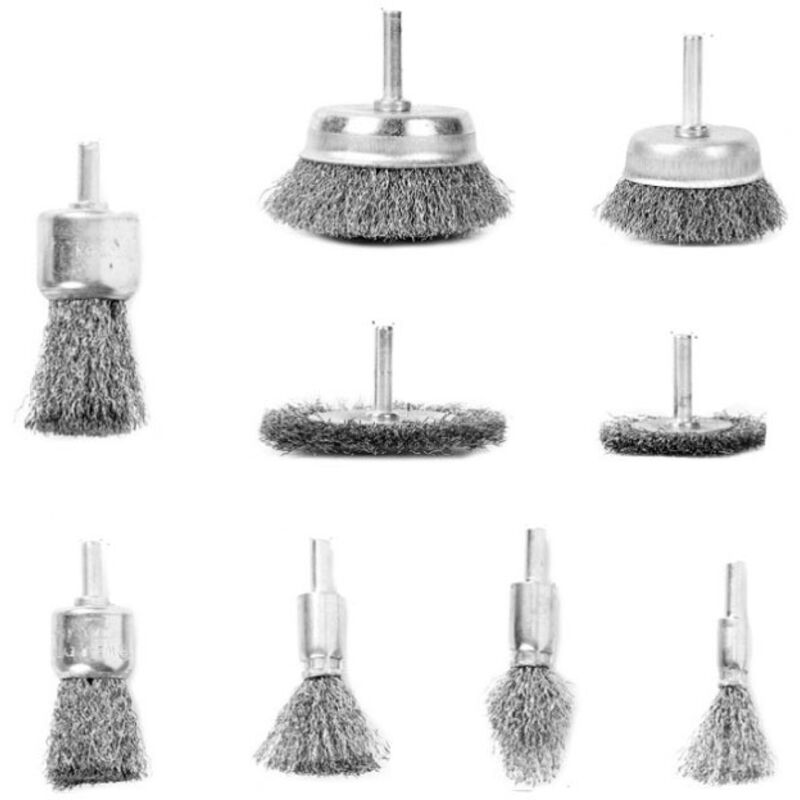 Drahtbürste, Bohrer, Drahtbürsten-set, 9-teiliges Bohrbürsten-set, Scheiben, Topfbürste, Stahlbürste, Rostentferner Und Topfbürsten-set, Bürsten-set