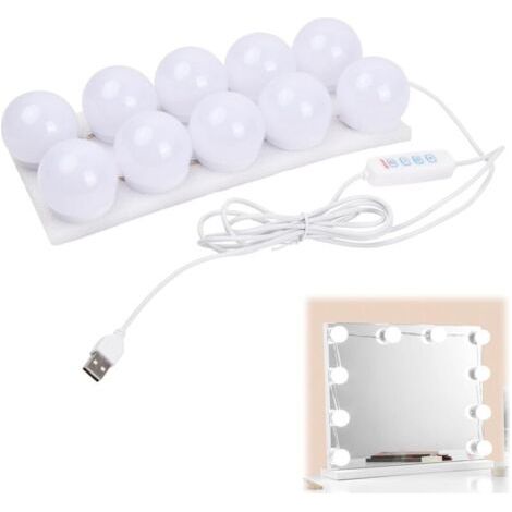 Led-make-up-lampe, 10 Ampullen Mit Usb-kabel, 3 Wechselnde Farben, 45 Mm, Ideal Für Die Frisur Oder Das Schlafzimmer Auf Dem Sofa