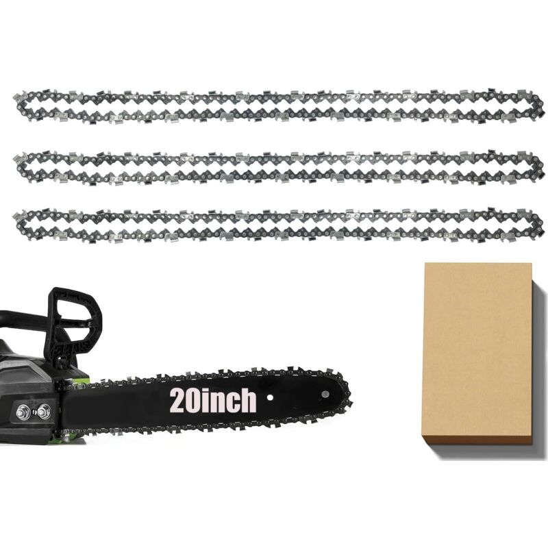 3er-pack Kettensägenkette, Passend Für 20-zoll-schiene, 76 Treibglieder, 0,04-zoll-spurweite, Ersatzkette